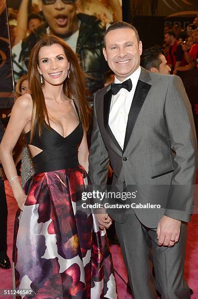 Cristina Bernal and Alan Tacher attend Univision's 28th Edition of Premio Lo Nuestro A La Musica Latina on February 18, 2016 in Miami, Florida.