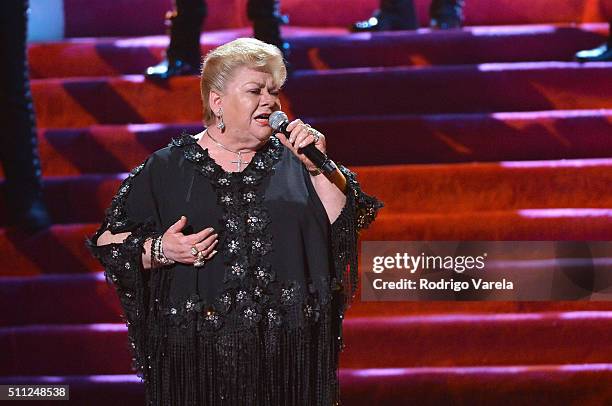 Paquita La Del Barrio performs onstage during Univision's 28th Edition of Premio Lo Nuestro A La Musica Latina on February 18, 2016 in Miami, Florida.