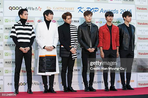 Boy band VIXX attends the 5th Gaon Chart K-Pop Awards on February 17, 2016 in Seoul, South Korea.