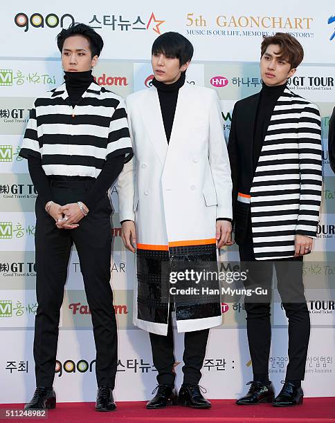 Boy band VIXX attends the 5th Gaon Chart K-Pop Awards on February 17, 2016 in Seoul, South Korea.