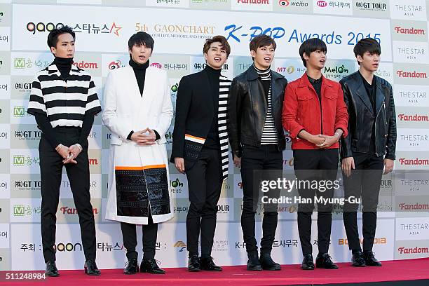 Boy band VIXX attends the 5th Gaon Chart K-Pop Awards on February 17, 2016 in Seoul, South Korea.