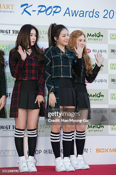 Girl group Red Velvet attends the 5th Gaon Chart K-Pop Awards on February 17, 2016 in Seoul, South Korea.