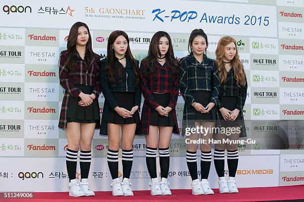 Girl group Red Velvet attends the 5th Gaon Chart K-Pop Awards on February 17, 2016 in Seoul, South Korea.