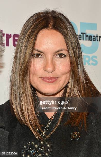 Mariska Hargitay attends the "Old Hats" opening night at Signature Theatre Company's The Pershing Square Signature Center on February 18, 2016 in New...