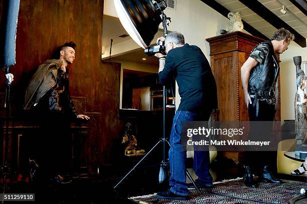 Actor/singer Max Schneider poses during a shoot for LaPalme Magazine on February 18, 2016 in Studio City, California.