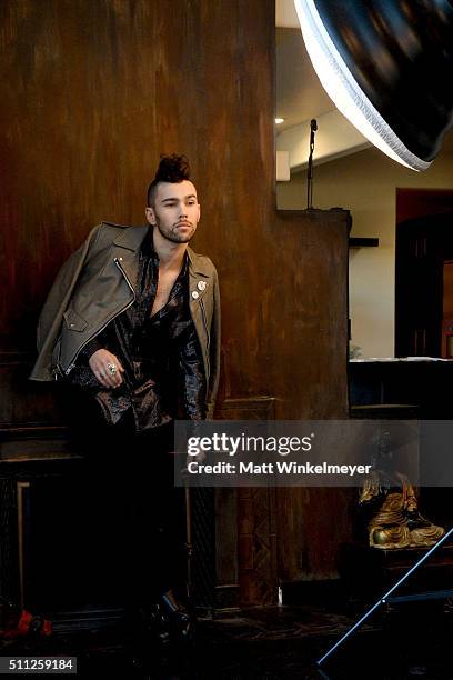 Actor/singer Max Schneider poses during a shoot for LaPalme Magazine on February 18, 2016 in Studio City, California.