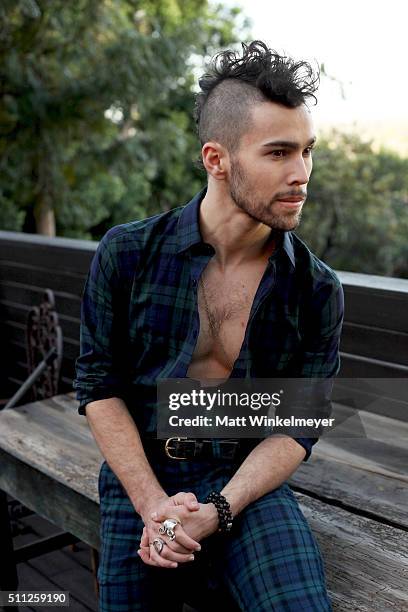 Actor/singer Max Schneider poses during a shoot for LaPalme Magazine on February 18, 2016 in Studio City, California.