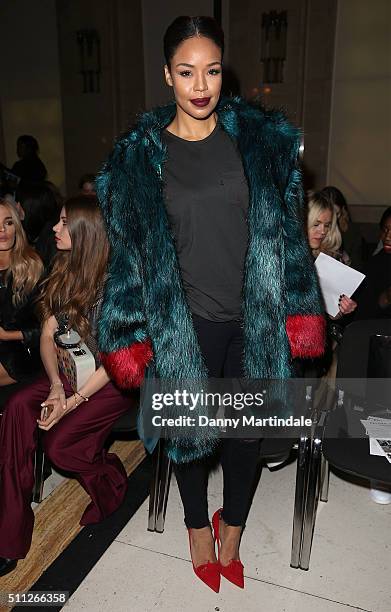 Sarah-Jane Crawford attends the Felder Felder show during London Fashion Week Autumn/Winter 2016/17 at on February 19, 2016 in London, England.