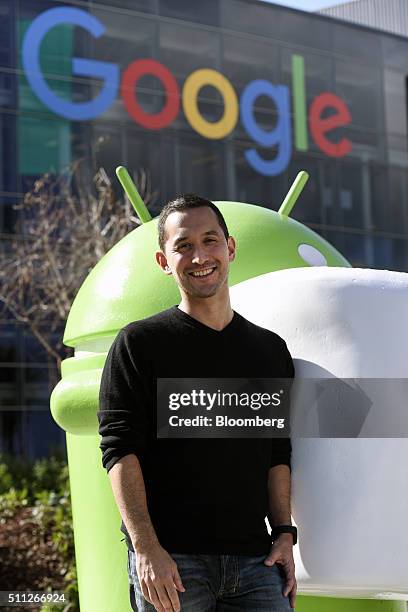 Hiroshi Lockheimer, senior vice president of Google Inc.'s Android, Chrome OS and Chromecast products, stands for a photograph following a Bloomberg...