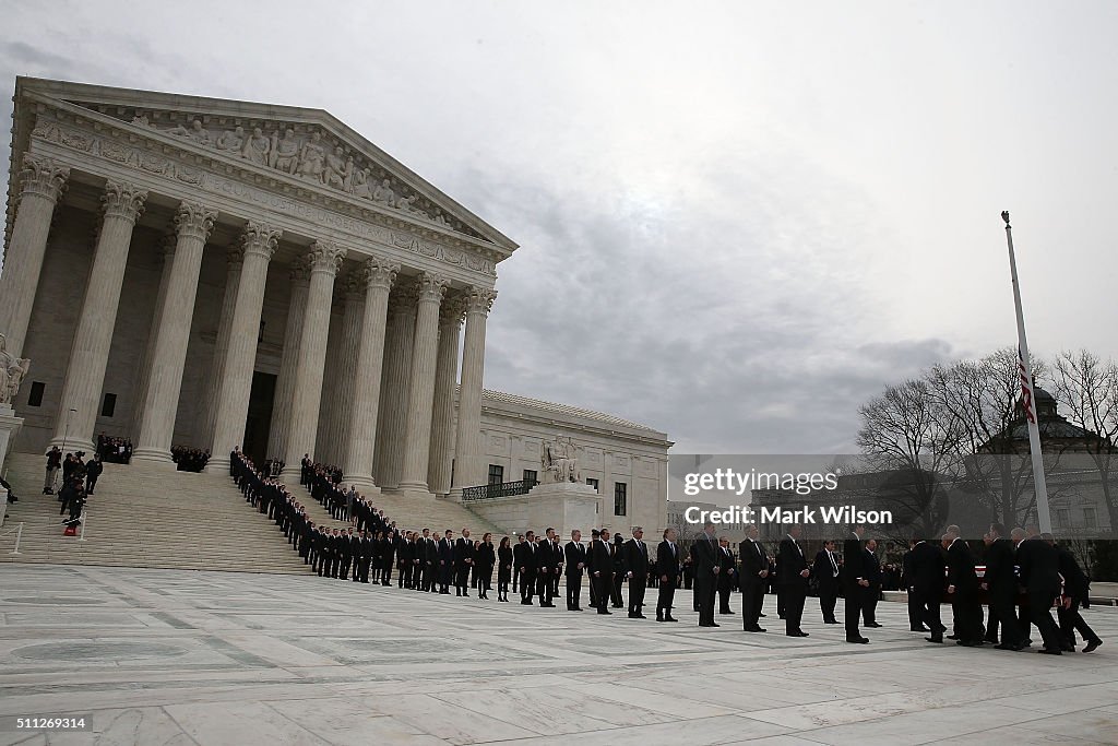 Antonin Scalia's Body Lies In Repose In Great Hall Of U.S. Supreme Court
