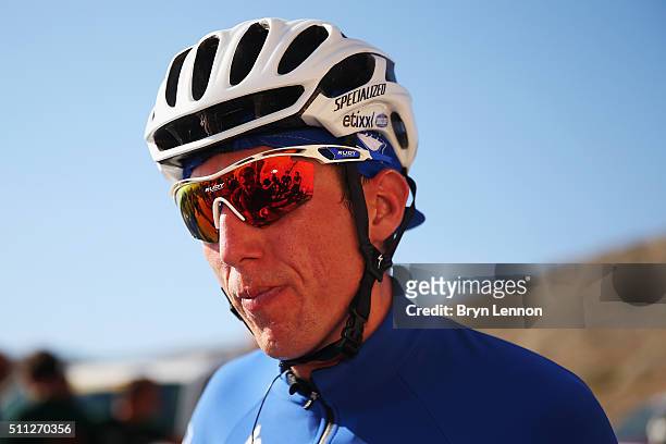 Dan Martin of Ireland and Etixx-Quick Step looks on at the finish of stage four of the 2016 Tour of Oman, a 177km road stage from Knowledge Oasis...