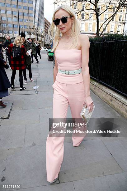 Helen George attends the A/W 16 Bora Aksu Catwalk Show at St. Andrew's Church on February 19, 2016 in London, England.