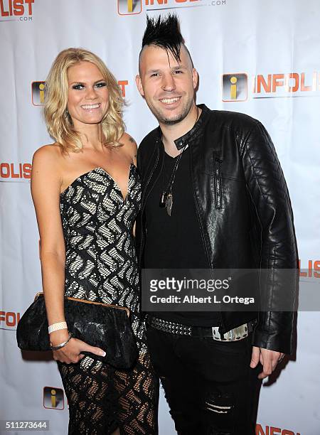 Actress Sara Terho and singer Sam Ghodsr arrive for the InfoList Pre-Oscar Soiree And Birthday Party for Jeff Gund held at OHM Nightclub on February...