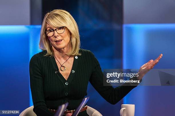 Susan Lyne, vice chairman of Gilt Groupe Inc, speaks during a Bloomberg Television interview in New York, U.S., on Friday, Feb. 19, 2016. Lyne spoke...