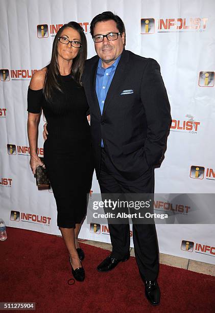 Actor Jeff Rector and Tanya Lee arrive for the InfoList Pre-Oscar Soiree And Birthday Party for Jeff Gund held at OHM Nightclub on February 18, 2016...