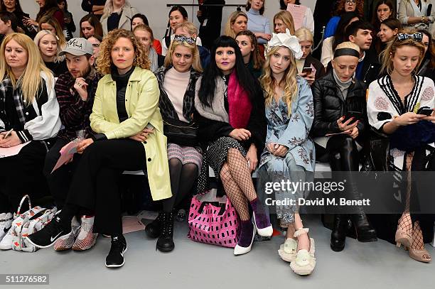 Mandi Lennard, Guest, Margot Bowman, Camille Benett, Princess Julia, Liz y2k and Billie JD Porter attend the Front Row at the Ryan Lo show during...