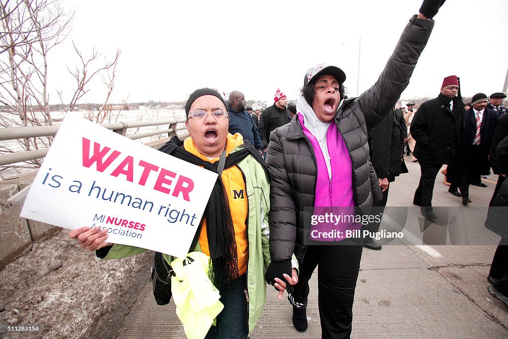 Jesse Jackson Leads National March In Flint To End Water Crisis