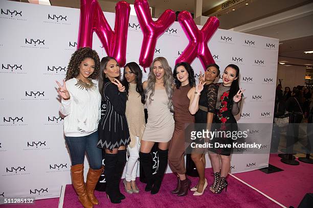 Denise Sanchez, Kennedy Knight, Maryam Maquillage, CiaooBelllaxo, Amy Pham, Amanda Ensing and Shameless Maya attend the NYX Professional Makeup Store...