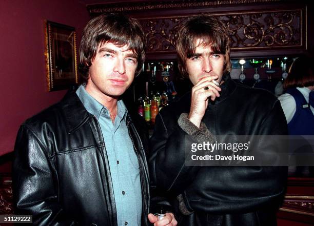 Oasis lead singer Liam Gallagher and brother Noal Gallagher at the opening night of Steve Coogan's comedy show in the West End, London.