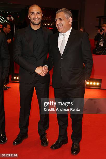 Actor Amir Jadidi and director Mani Haghighi attends the 'A Dragon Arrives!' premiere during the 66th Berlinale International Film Festival Berlin at...