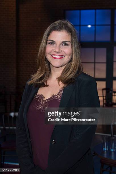 Actress Katharina Wackernagel attends the 'Koelner Treff' TV Show at the WDR Studio on February 19, 2016 in Cologne, Germany.