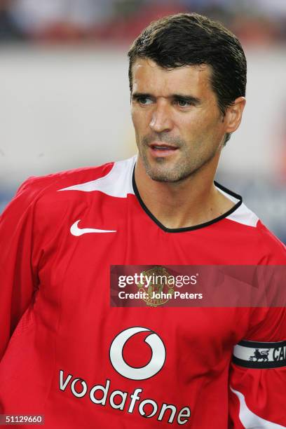 Roy Keane of Manchester United lines up ahead of the Champions World Series pre-season friendly match against Celtic, at Lincoln Financial Field,on...