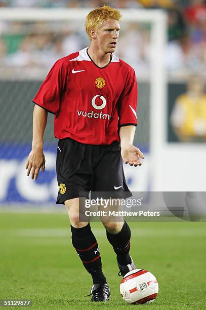 Paul McShane of Manchester United in action during the Champions World Series pre-season friendly match against Celtic, at Lincoln Financial Field,on...