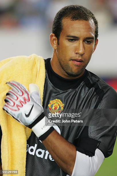 Tim Howard of Manchester United in action during the ChampionsWorld Series pre-season friendly match against Celtic, on July 29, 2004 at Lincoln...
