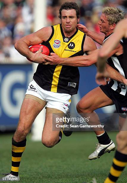 Matthew Richardson for Richmond in action during the AFL round 18 game between the Collingwood Magpies and the Richmond Tigers at the Melbourne...