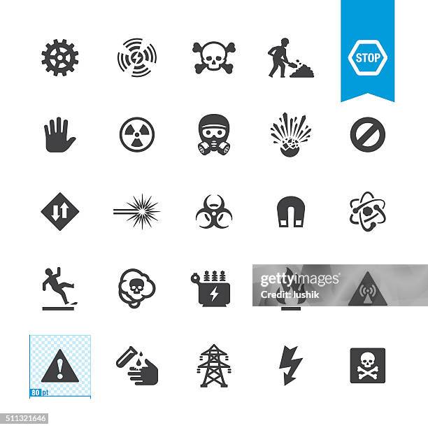 hazard and warning vector signs - radioactive warning symbol 幅插畫檔、美工圖案、卡通及圖標