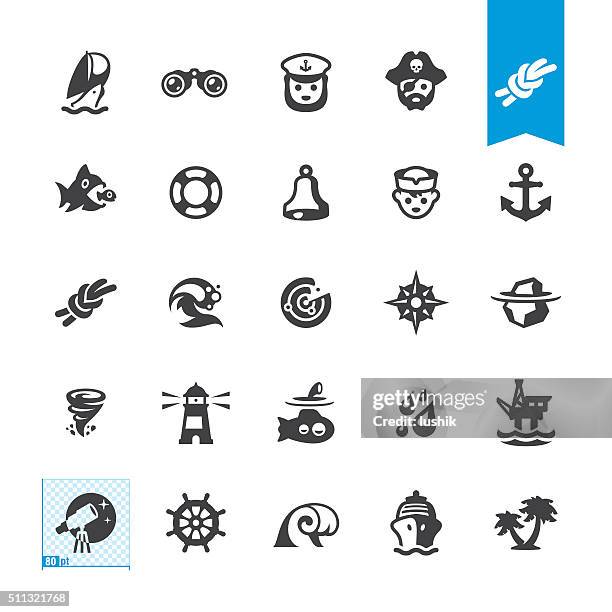 nautische und segeln vektor-icons - segel stock-grafiken, -clipart, -cartoons und -symbole