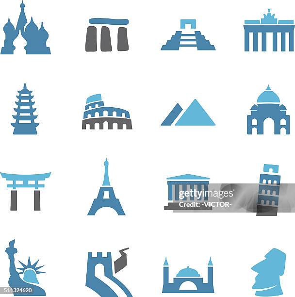 ilustrações, clipart, desenhos animados e ícones de marco ícones-saguão série - torre de pisa