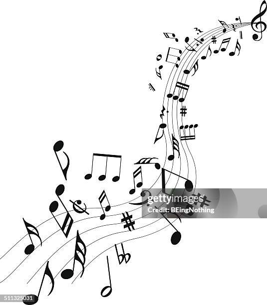 musik noten - notenblatt stock-grafiken, -clipart, -cartoons und -symbole