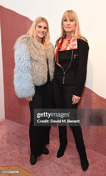 TigerLily Taylor and Deborah Leng attend the Charlotte Simone presentation during London Fashion Week Autumn/Winter 2016/17 at Scream Gallery on...