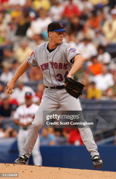 Pitcher Kris Benson of the New York Mets works against the Atlanta Braves in a game on July 31, 2004 at Turner Field in Atlanta, Georgia.