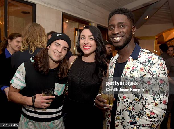 Personalities Dione Mariani, Kailah Casillas, and Dean Bart-Plange attend the MTV Press Junket & Cocktail Party at The London West Hollywood on...