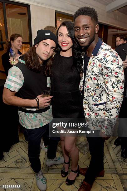 Personalities Dione Mariani, Kailah Casillas, and Dean Bart-Plange attend the MTV Press Junket & Cocktail Party at The London West Hollywood on...