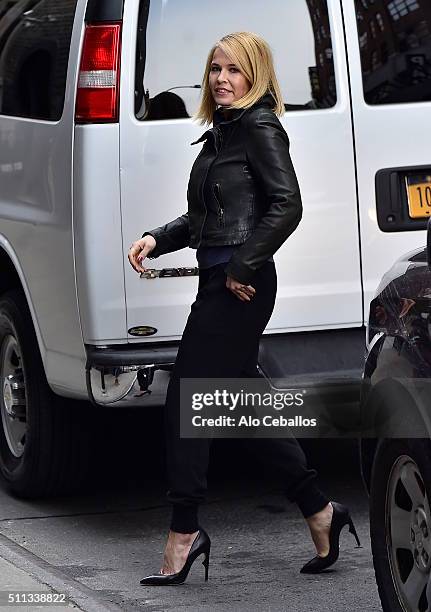 Chelsea Handler is seen in Soho on February 19, 2016 in New York City.