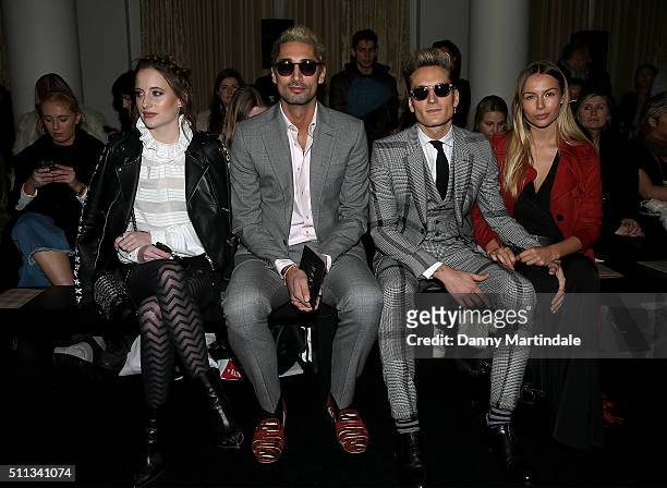 Rosie Fortescue, Hugo Taylor, Oliver Proudlock and Emma Louise Connolly attends the DAKS show during London Fashion Week Autumn/Winter 2016/17 at on...