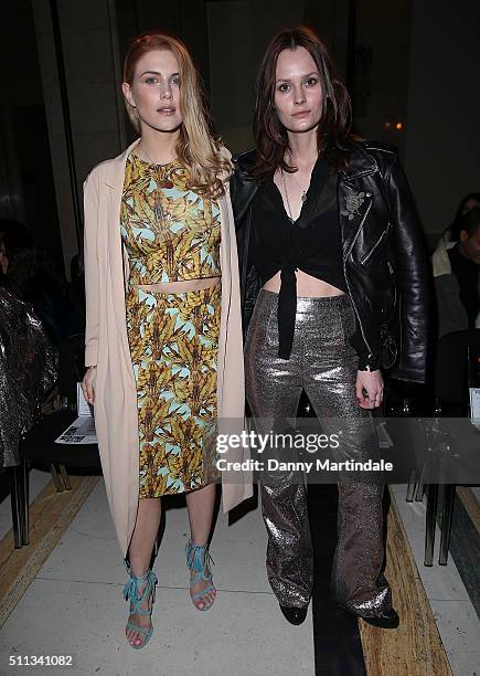 Ashley James and Charlotte De Carle attends the Felder Felder show during London Fashion Week Autumn/Winter 2016/17 at on February 19, 2016 in...