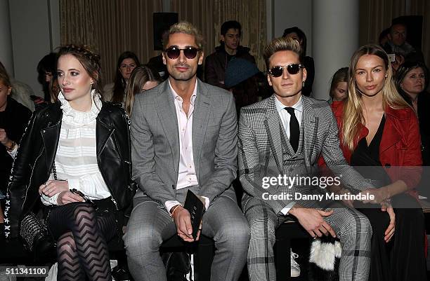 Rosie Fortescue, Hugo Taylor, Oliver Proudlock and Emma Louise Connolly attends the DAKS show during London Fashion Week Autumn/Winter 2016/17 at on...