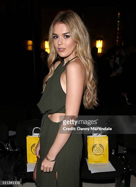 Tallia Storm attends the Pam Hogg show during London Fashion Week Autumn/Winter 2016/17 at on February 19, 2016 in London, England.