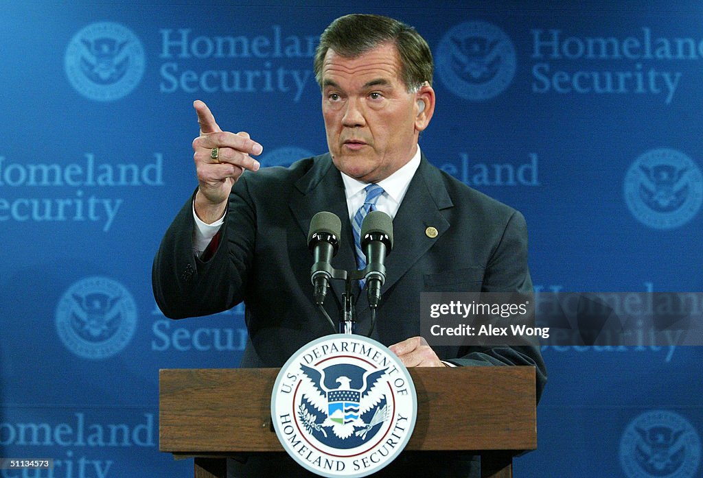 Tom Ridge Color Codes U.S. Homeland Security Secretary Tom Ridge takes questions during a ...