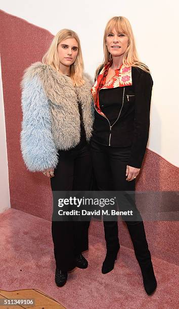 TigerLily Tayler and Deborah Leng attend the Charlotte Simone presentation during London Fashion Week Autumn/Winter 2016/17 at Scream Gallery on...