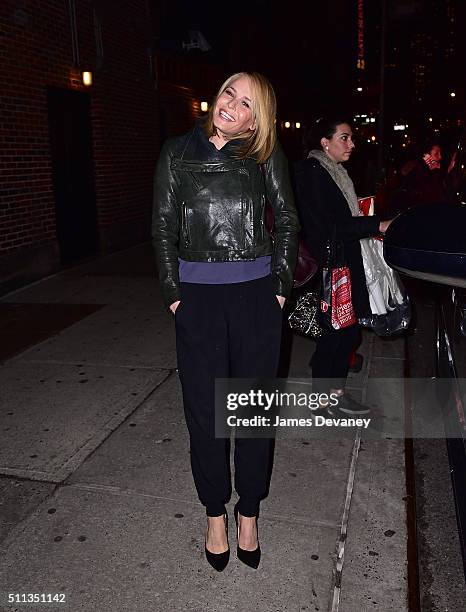 Chelsea Handler leaves the 'The Late Show With Stephen Colbert' at Ed Sullivan Theater on February 19, 2016 in New York City.