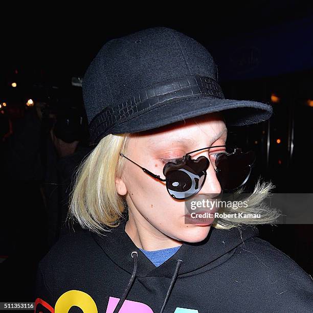 Lady Gaga seen leaving her NYC apartment on February 19, 2016 in New York City.