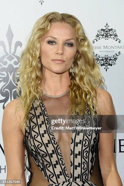 Actress Ellen Hollman arrives at the Opening of Galerie Montaigne on February 19, 2016 in West Hollywood, California.