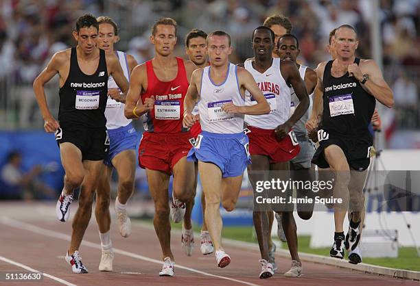 Scott McGowan of New Balance competes with Christopher Estwanik of the Nike Farm Team, Rob Myers, Said Ahmed of the University of Arkansas...