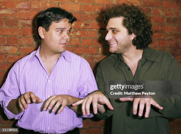 Composer Robert Lopez and lyricist Jeff Marx attend the "In With The New" Benefit For The Kerry / Edwards Campaign at Canal Room August 2, 2004 in...