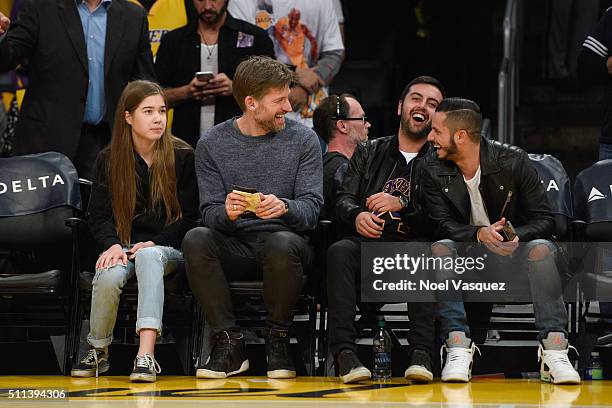 Filippa Coster-Waldau and Nikolaj Coster-Waldau attend a basketball game between the San Antonio Spurs and the Los Angeles Lakers at Staples Center...